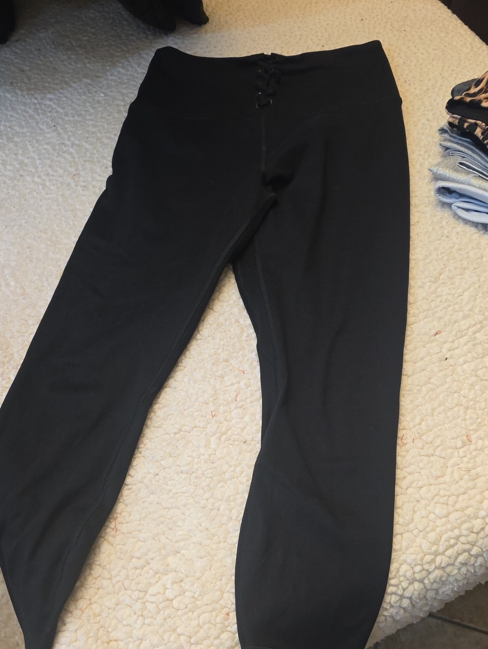 Victoria's Secret Black High-Rise Lace-Up Leggings